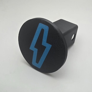Ford Lightning Style Tow Hitch Cover | EV Truck Accessory | Lightning Bolt Logo Plug | 2” Receiver Cap | F150 Lightning Gift