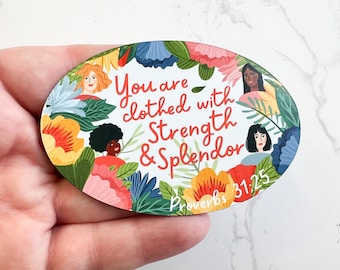 JW Magnets - She is clothed in strength and splendor - Sister Wife Gift Jehovah's Witness