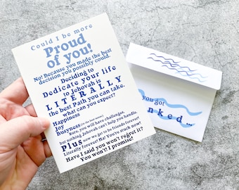 Dedication Baptism - JW Funny Card Greeting - Convention Assembly Jehovahs Witness