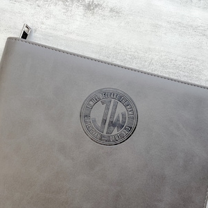 Organizador de cuero sintético gris del Ministerio de Campo JW - Portafolletos para revistas Pioneer Publisher