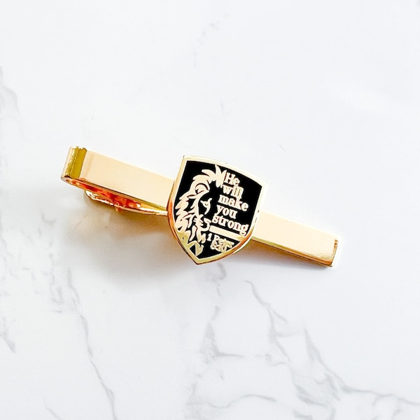 JW Gift Tie Clip Lion He Will Make You Strong- Baptism Gift Brother Gift Jehovah's Witness Gift Elder Regular Pioneer