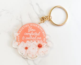 JW Keychain- When Anxieties Overwhelmed Me Gift Baptism Jehovahs Witness Anxious