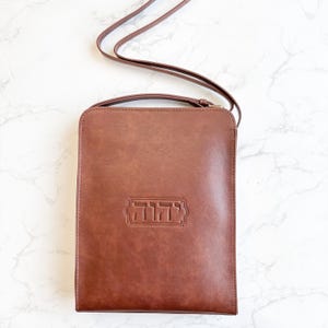 JW Field Ministry Tan Faux Leather Service Bag - Regular Pioneer Publisher Magazine Tract Holder