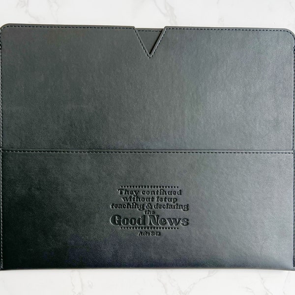 JW Field Ministry Black Faux Leather Organizer - Regular Pioneer Publisher Magazine Tract Holder