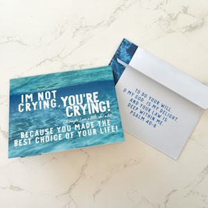 Dedicación Bautismo - Tarjeta de felicitación de TJ llorando - Asamblea de la Convención Testigos de Jehová