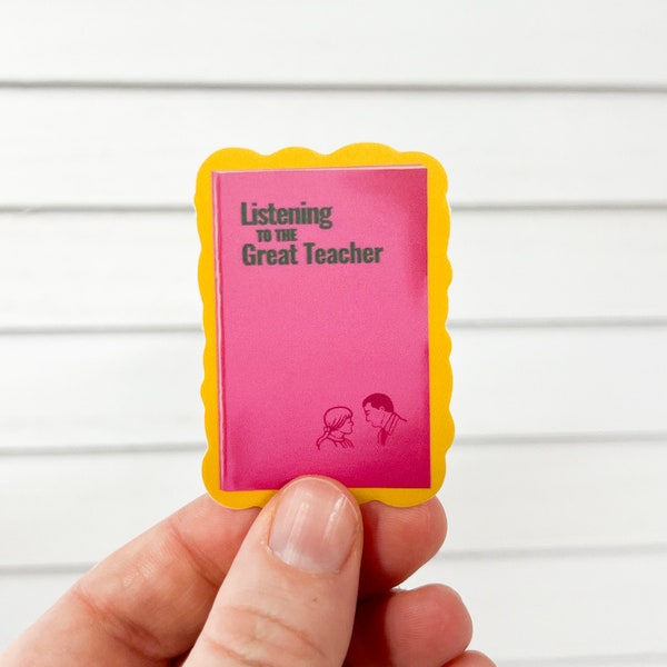 JW Sticker - Listening To The Great Teacher Pink Book  - Nostalgia Jehovah’s Witness Items JW Gifts