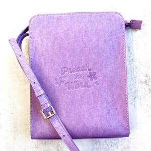 JW Field Ministry Purple Faux Leather Service Bag - Regular Pioneer Publisher Magazine Tract Holder