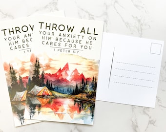 JW Postcards -Field Ministry - Throw All Your Anxiety - Jehovah's Witness