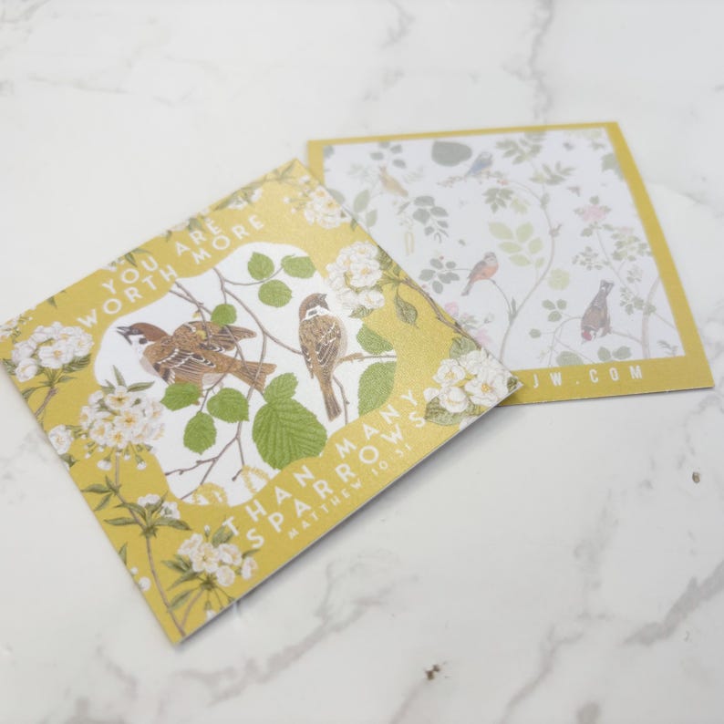 JW You Are Worth More Than Many Sparrows Anxiety Mini Cards - Etsy