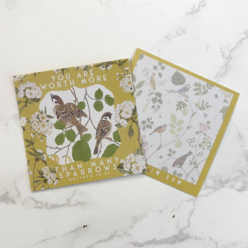 JW You Are Worth More Than Many Sparrows Anxiety Mini Cards - Etsy