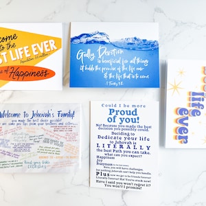 Dedicación Bautismo - Tarjeta de felicitación mixta de los testigos de Jehová - Asamblea de la Convención Testigos de Jehová