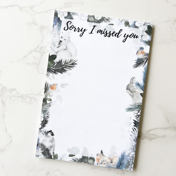 JW Ministry Supplies - Sorry I Missed You - Winter Friends  Sticky Notes - Regular Pioneer Auxiliary