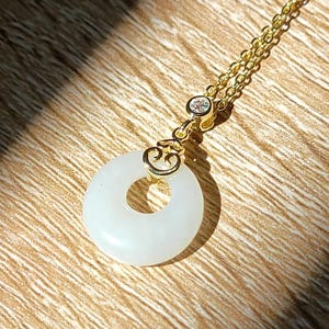Natural Jade Necklace For women - Minimalist Dainty Gift for Womens Birthday - Perfect for Everyday Wear or for going out image 3
