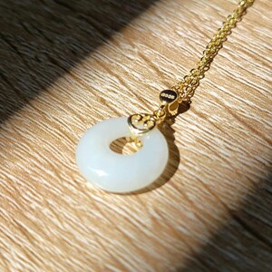 Natural Jade Necklace For women - Minimalist Dainty Gift for Womens Birthday - Perfect for Everyday Wear or for going out image 4