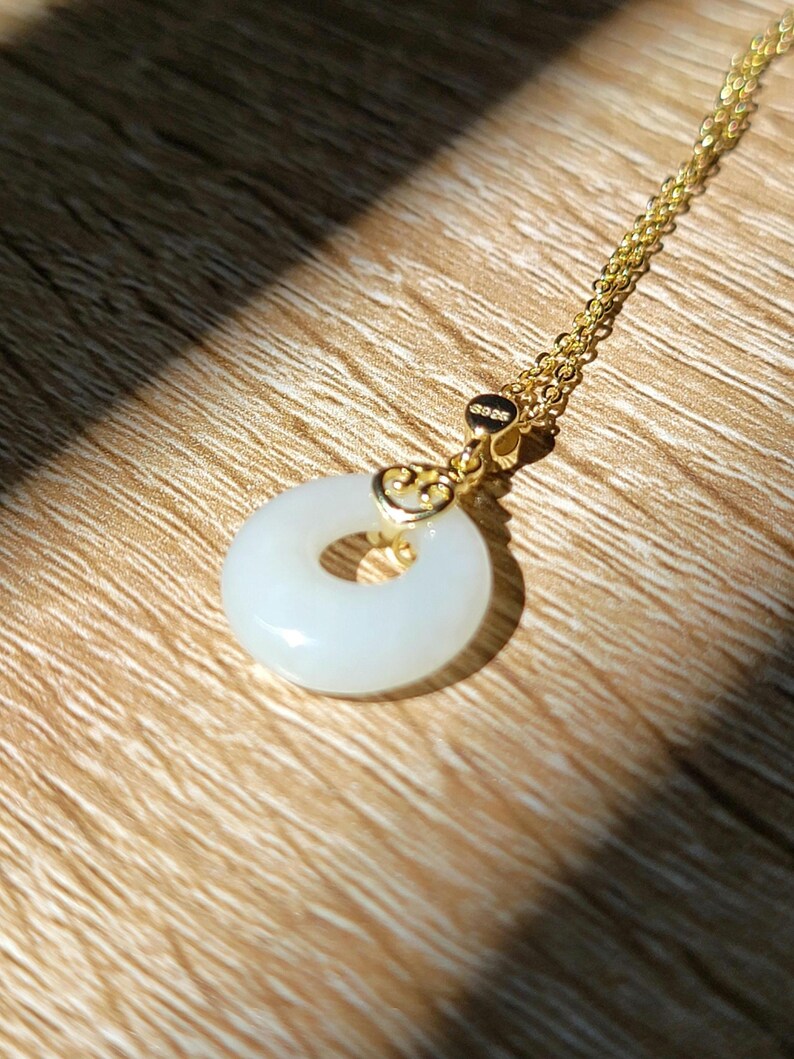 Natural Jade Necklace For women - Minimalist Dainty Gift for Womens Birthday - Perfect for Everyday Wear or for going out image 4