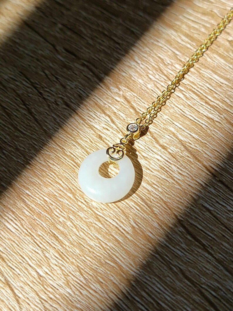 Natural Jade Necklace For women - Minimalist Dainty Gift for Womens Birthday - Perfect for Everyday Wear or for going out image 3