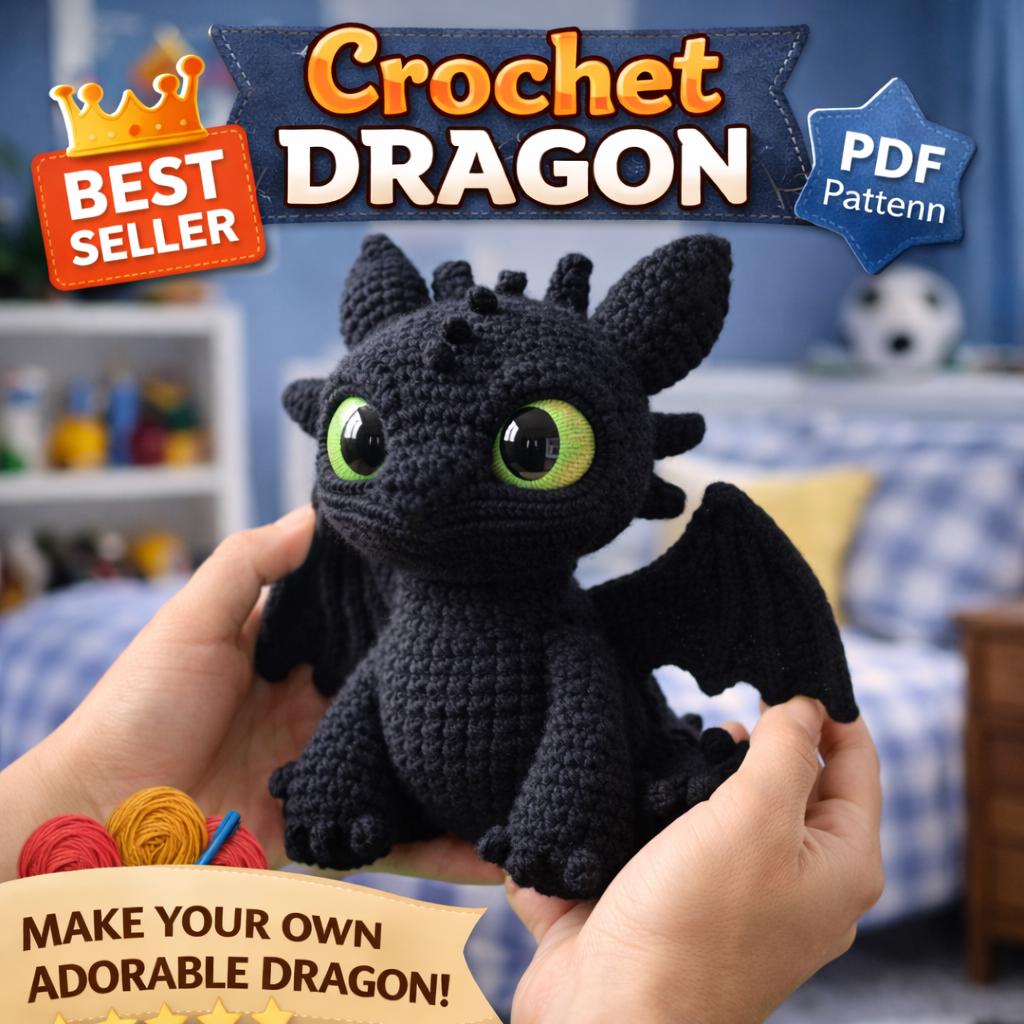 Toothless crochet pattern - Etsy 日本
