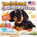 Dachshund Crochet Pattern Amigurumi Dog PDF Easy Tutorial