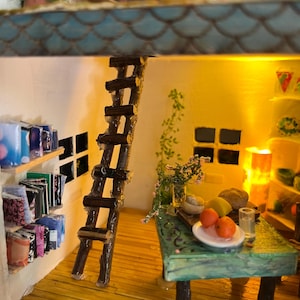 Handmade Fairy Cottage House with Vines, Flowers, Lights image 4