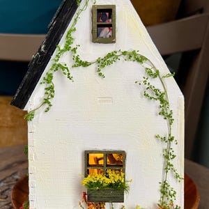 Handmade Fairy Cottage House with Vines, Flowers, Lights image 6