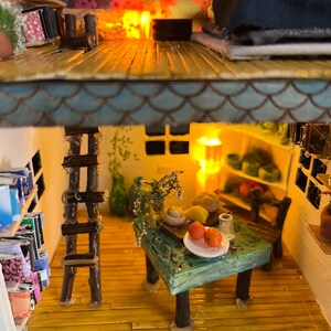 Handmade Fairy Cottage House with Vines, Flowers, Lights image 16
