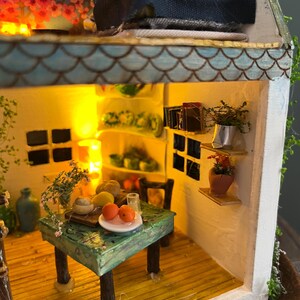 Handmade Fairy Cottage House with Vines, Flowers, Lights image 13