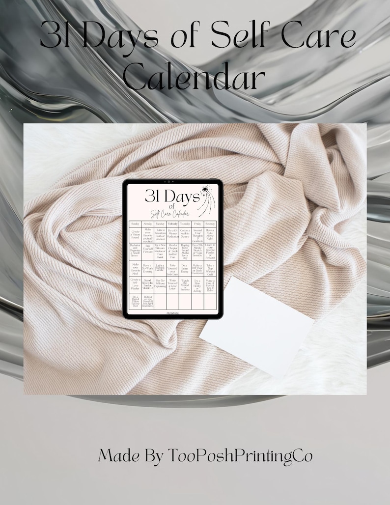 31 Days of Self Care Calendar - Etsy