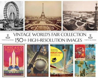 150+ Original Vintage World’s Fair Collection | High Resolution and 300 DPI | Digital Download | Printable Wall Art | Home Décor