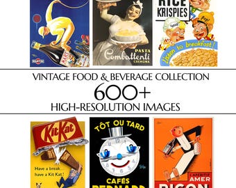 600+ Original Vintage Food and Beverage Poster Collection | High Resolution and 300 DPI | Digital Download | Printable Wall Art | Home Decor