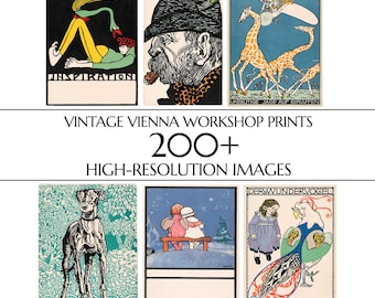200+ Original Vintage Vienna Workshop Prints | Remastered Postcards | High Resolution and 300 DPI | Digital Download | Printable Wall Art