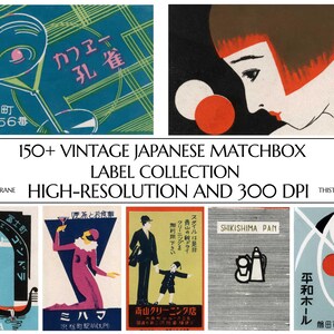 150+ Original Vintage Japanese Matchbox Label Collection | High Resolution and 300 DPI | Digital Download | Printable Wall Art | Home Décor image 8