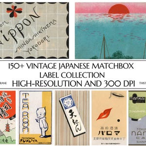 150+ Original Vintage Japanese Matchbox Label Collection | High Resolution and 300 DPI | Digital Download | Printable Wall Art | Home Décor image 6