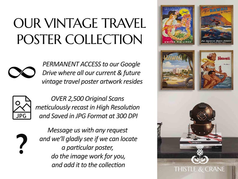 2500+ Original Vintage Travel Poster Collection | High Resolution and 300 DPI | World Travel Printable Wall Art | Cities Posters image 2