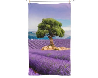 Essuie-mains (B) Champs de lavande, décoration de salle de bain, décoration de maison, torchon de cuisine, cadeau pour un ami