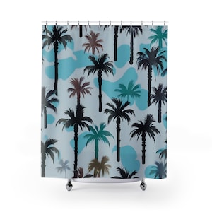 Palm Trees (B) shower curtains, beach vibe, tropical plans, bath decoration, decoration for bathroom, gift for friends