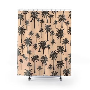 Palm Trees (C)  shower curtains, beach vibe, tropical plans, bath decoration, decoration for bathroom, gift for friends