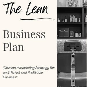 May include: A business plan titled "The Lean Business Plan" with 45 pages. The image includes text that says "Develop a Marketing Strategy for an Efficient and Profitable Business!"