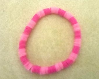 Pink clay bead bracelet