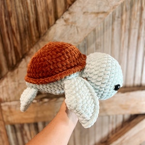 Jumbo Crochet Turtle Plushie - Optional Sunflower Shell