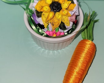 Handmade Paper Quilled Easter Egg: Multicoloured Flowers