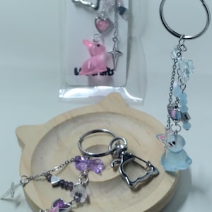 Pretty Pastel Bunny Rabbit Keychains