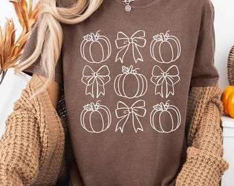Pumpkins & Bows PNG Coquette Pumpkin png Halloween png Coquette Bow png Fall png Autumn png Coquette bow png Fall Clipart Fall shirt 2 PNGs