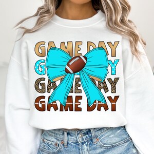 Football Shirt Sublimation Design Football Bow PNG Digital Download Only Game Day Clipart Football T-shirt PNG Football Mom Tshirt
