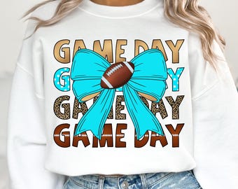 Football Shirt Sublimation Design Football Bow PNG Digital Download Only Game Day Clipart Football T-shirt PNG Football Mom Tshirt