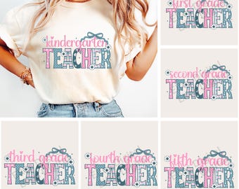 Preppy lerarenbundel png Lerarensublimatieontwerp retro girly lerarenshirt png Preppy terug naar school png Bundel leraar flirtstrik, png