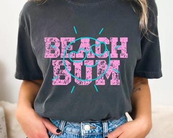 Retro Beach Bum PNG Sublimation Design Digital Download Only Summer Fun Clipart png Beach Fun Tshirt PNG Beach Life Smiling Sun Beach Vibes