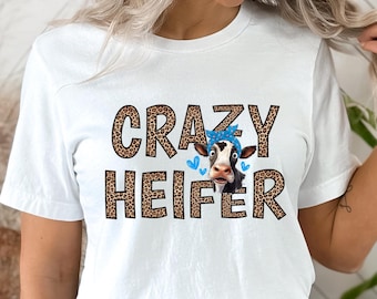 Crazy Heifer PNG Sublimation Design, Digital Download Only Sassy Cow Clipart png Heifer Cow png, Western Cow png Funny Farm Animal Design