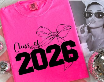 Senior 2026 PNG Graduation Sublimation Design Coquette Senior png Class of 2026 Digital Download High School Senior Shirt Senior Clipart