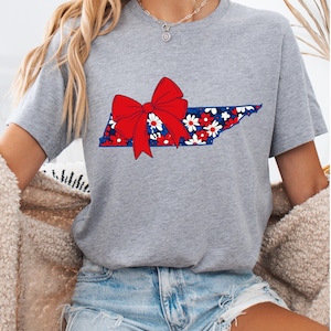 Patriotic Tennessee PNG Preppy Tennessee Coquette PNG Trendy Tennessee Floral Png 4th of July America Png Cute USA Png Memorial Day Png