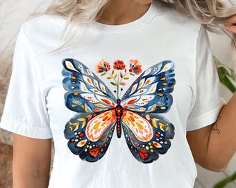 Butterfly PNG Sublimation Design Butterfly Wildflower Clipart Digital Download Only Butterfly Sublimation Tshirt design png